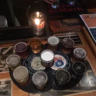 2 flights of everything on the menu $14 and worth it!