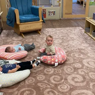 My daughter hanging out, ready to start her day!