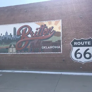Side of building on historic Route 66 as you approach from Highway 77.