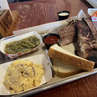 Pork ribs and marbled brisket
