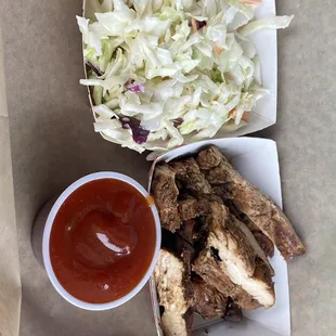 Chicken and coleslaw