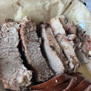 Brisket all fat, no seasoning or any bark or smoke flavor