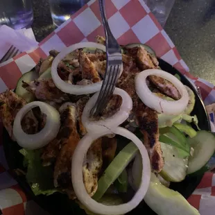 Garden Salad, add blackened chicken