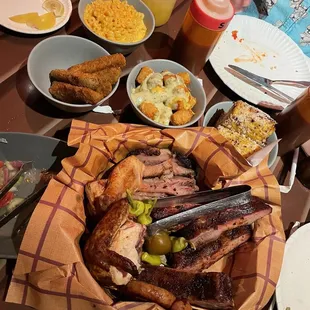 a table full of food