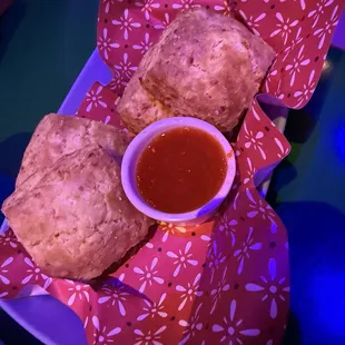 Cheddar Biscuits with Sweet Pepper Jelly