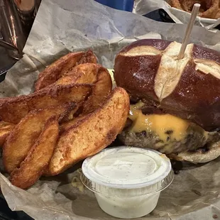 A burger to be named later with fries