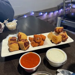 a plate of appetizers