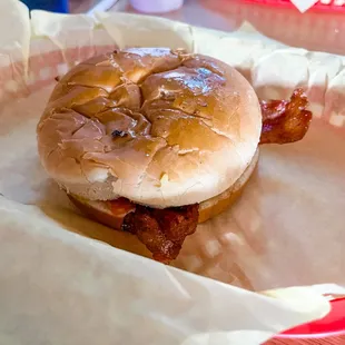 a bacon and egg sandwich