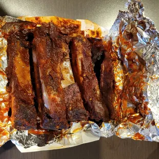 I couldn't wait to take photo.  I think 5 ribs missing.    Ha ha.