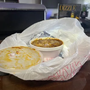 Brisket chili cheese with dice onions with the cornbread was decent