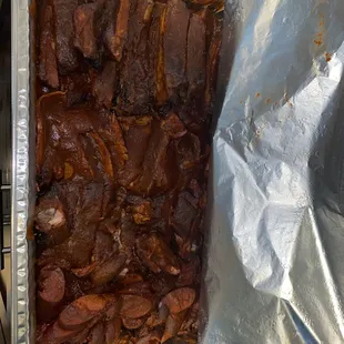 Ribs, ribs tips, sliced beef and links....