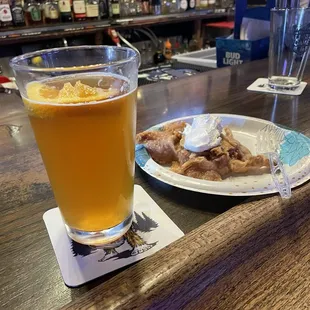 Beer from bar, pie from regulars