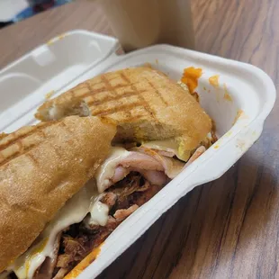 I got the spicy torta cubana... omg it was delicious and exceeded my expectations. I also got an iced latte with an extra shot.