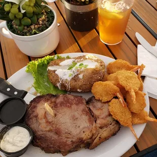 Prime rib,  baked potato