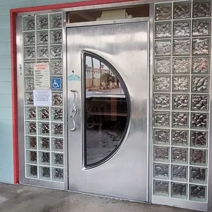 The heavy front door ..