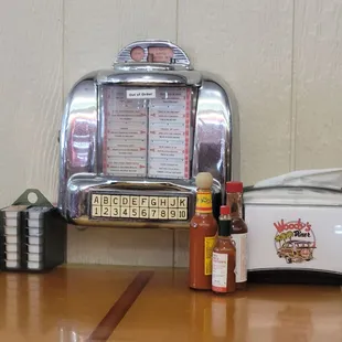 The Jukebox is a nice decor...out of order.