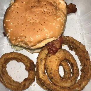 Avocado bacon cheeseburger