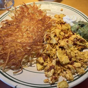 chorizo &amp; eggs with hash browns