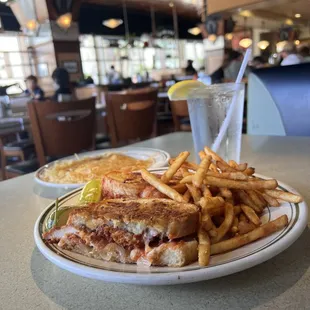 Chicken Parmesan with Beer battered fries and side of Hashbrowns.