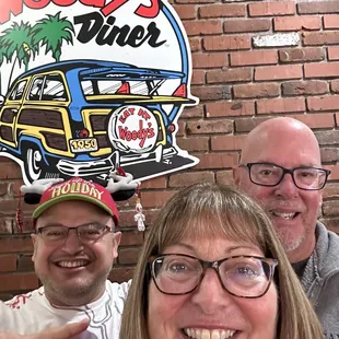 Had breakfast today at one of our favorite places when we lived here in Orange, CA! Here we are with our favorite employee, Poncho!