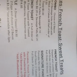menu