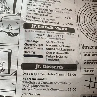 Kid&apos;s Menu 7/2/23