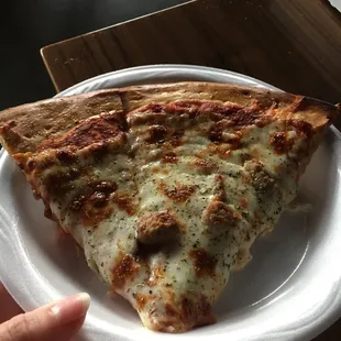 Sausage and cheese pizza