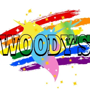 woody's logo with stars
