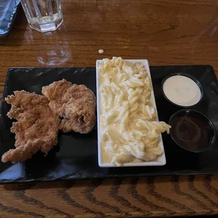 Chicken Tenders with mac and cheese