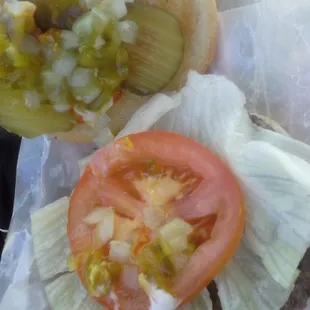 The burger was okay.