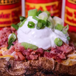 a loaded baked potato