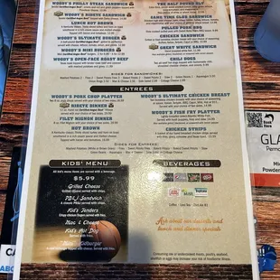 Back side menu