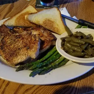 Pork chop meal, a bit salty, but very good.