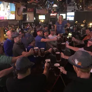 Stein hoisting every year with Sam Adams