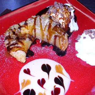 Snickers Ravioli with Vanilla Bean Ice Cream
