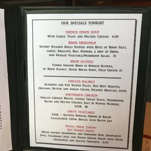Tonight&apos;s specials
