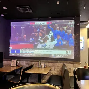  large screen in the background