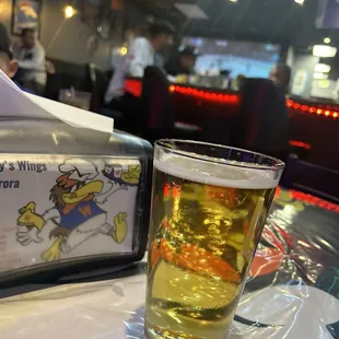  glass of beer on a table