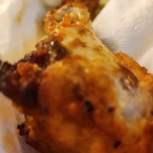 Huge delish wings. Just right. Honestly.