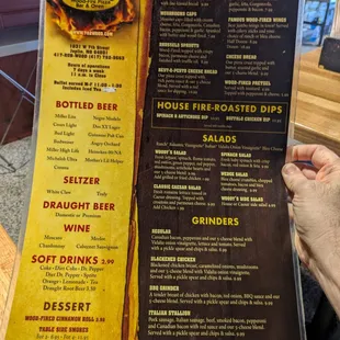 Menu at Woody's Woodfire Pizza, Joplin