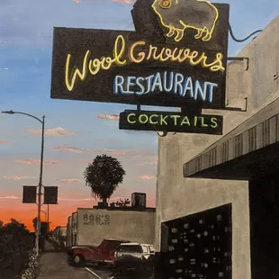 Painting I did of Wool Growers in the evening. Posted by Vicki Meadows