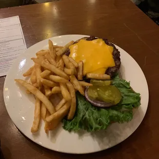 Colorado Burger with fries