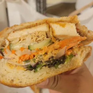 Vegetarian bahn mi with tofu