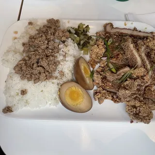 Taiwanese Pork Chop rice plate