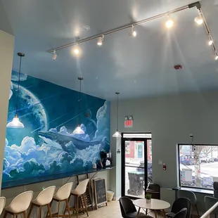 the interior of a coffee shop