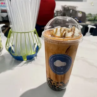 Thai tea latte milkshake