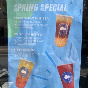 Specials menu