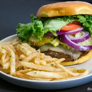 Bastrop Burger w/ Avocado, Pepperjack Cheese, Parmesan Fries