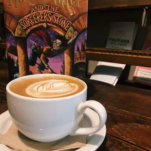 My friend&apos;s mocha (with Harry Potter, of course).