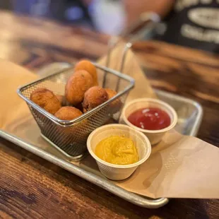 Mini corn dog appetizer